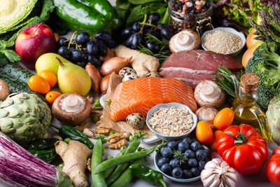 High angle view of vegetables for sale at market