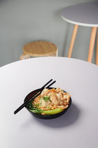 Close-up of food in plate on table