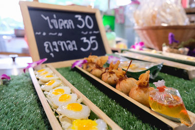 Close-up of food for sale at market stall