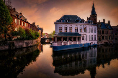 Reflection of buildings in water