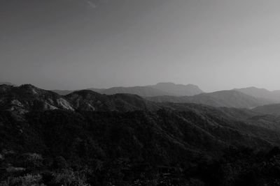 Scenic view of mountains against clear sky