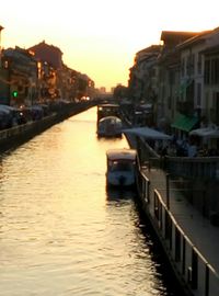 View of canal with buildings in background