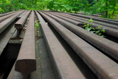 High angle view of railroad track