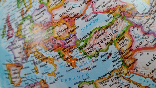 Full frame shot of colorful globe