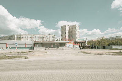 Buildings in city against sky