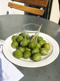 Close-up of fruits in bowl on table