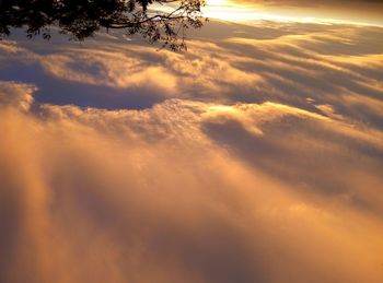 Scenic view of cloudy sky at sunset