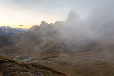 Scenic view of mountains against sky