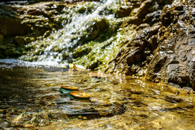 Scenic view of river flowing through rocks