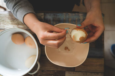 Midsection of woman preparing food