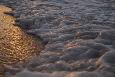 Surface level of sandy beach