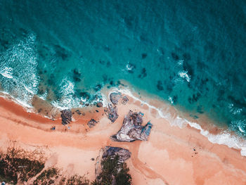 High angle view of beach