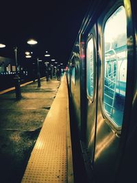 Train at railroad station platform