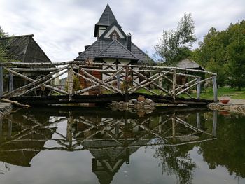 Reflection of built structure in water