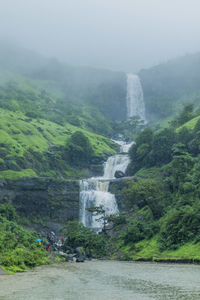 Scenic view of waterfall