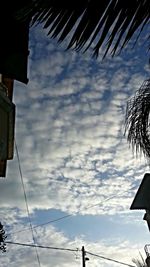 Low angle view of cloudy sky