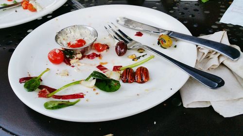 Close-up of salad in plate on table