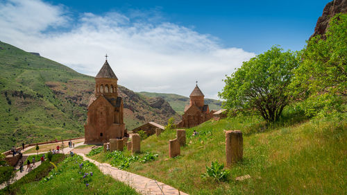 Panoramic view of temple against sky