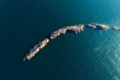 High angle view of sea