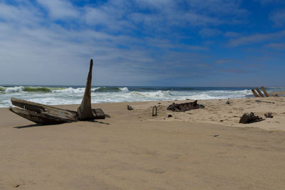 Scenic view of beach against sky