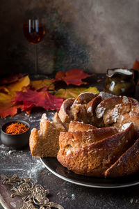 Close-up of food on table