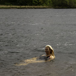 Portrait of woman in sea