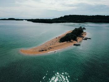 High angle view of sea against sky