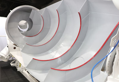 High angle view of spiral staircase