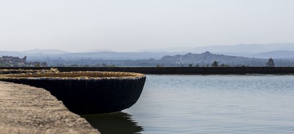 Scenic view of lake against clear sky