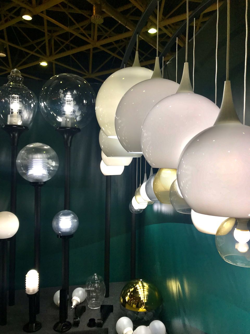 LOW ANGLE VIEW OF ILLUMINATED LIGHT BULBS