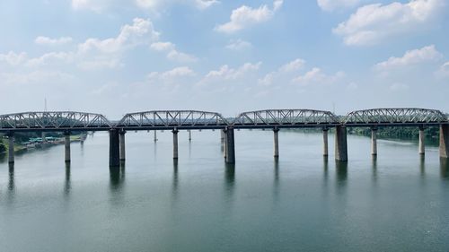 Bridge over river against sky