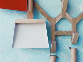 Close-up of blue wooden wall