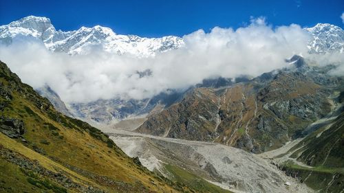 Scenic view of mountains against sky