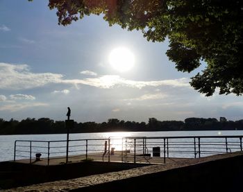 Scenic view of sunset over river