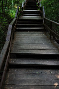 Staircase leading towards forest