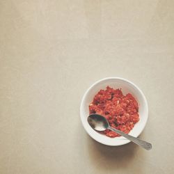 Close-up of strawberries in plate