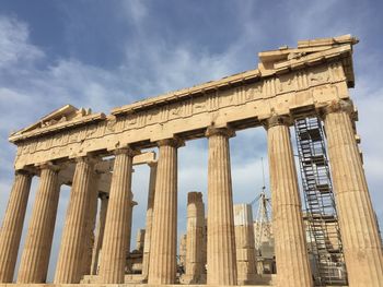 Low angle view of historical building against sky