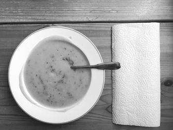 Directly above shot of coffee on table