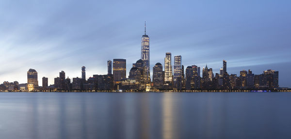 Modern buildings in city at waterfront