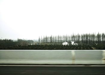 High angle view of highway against sky