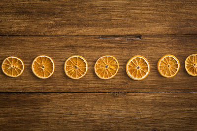 Directly above shot of fruits on table