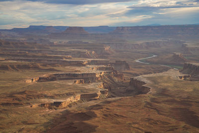 Aerial view of dramatic landscape