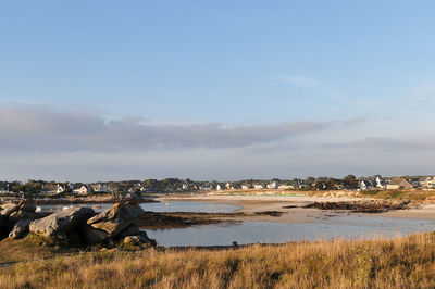 Scenic view of land against sky