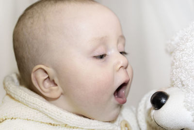 Close-up of cute baby girl