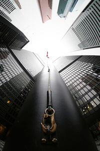 Low angle view of illuminated light