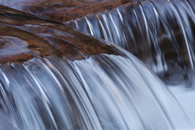 Close-up of frozen waterfall