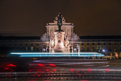 City lit up at night