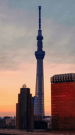 View of buildings against sky during sunset