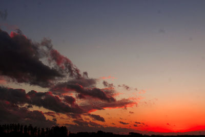 Low angle view of sky during sunset