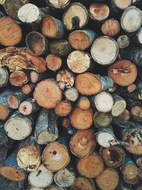 Full frame shot of firewood